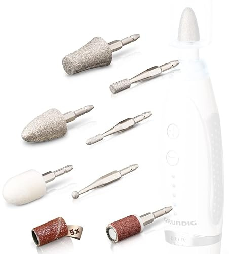 Schleifaufsätze Nachkaufset für GRUNDIG Maniküre Set elektrisch - verschiedene hochwertige Ersatz Schleifer - 12 teiliges Profi Zubehör für Pediküre und Maniküre Set (Ersatzaufsätze)