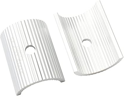 1 Pair Bicycle Handlebar Shim Bike Handlebar Stem Shim Handle Bar Adapter Aluminum Alloy Clamp Spacer Conversion Shims Cycling Parts Components (25.4 to 31.8mm, Silver)
