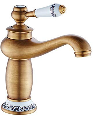 Traditionelle Wasserhahn Antik Kupfer Badarmaturen Retro Gold Wasserhahn Einhebelmischer Waschtischarmatur Waschbecken Messing Armaturen good