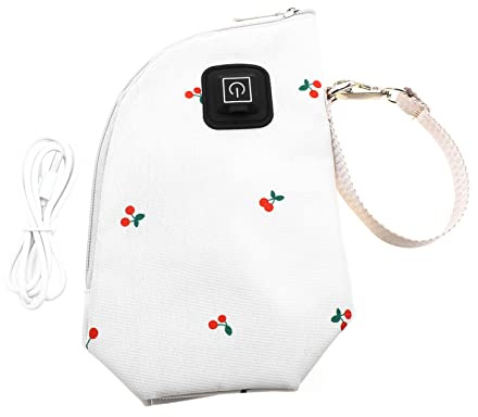 Kisangel Flaschenwärmertasche mit Isolierung für Milchflaschen Wärmehülle für Babyflaschen Praktische Heiztasche mit Reißverschluss und Auto-ladefunktion Drei Einstellbare Zufälliger Stil