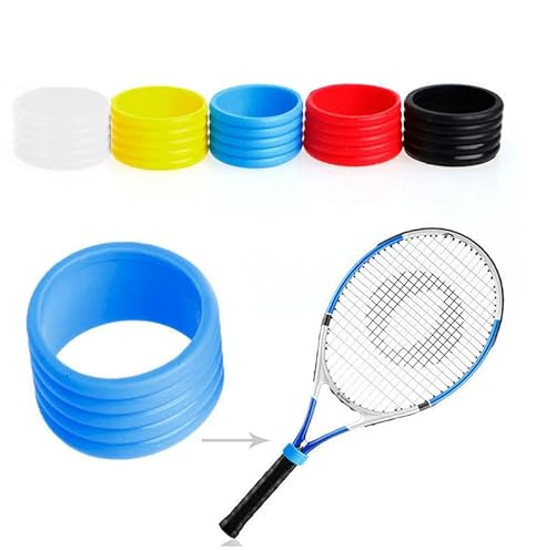 zalati Tennis silikonring 5 st gummi greppband för tennis racket badminton handtag skydd - flerfärgad