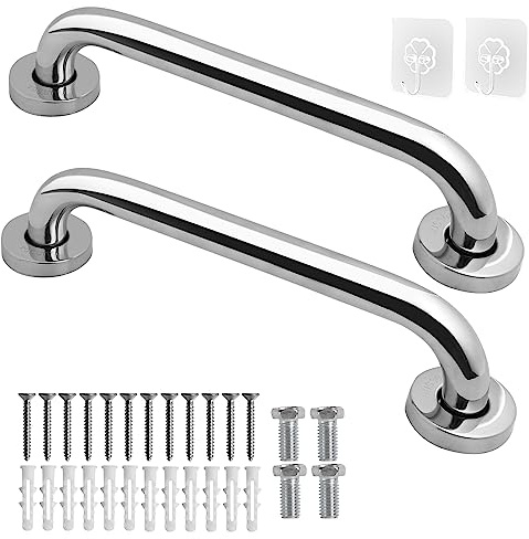 2 Stücke Haltegriff Dusche, Happybase Haltegriff Edelstahl,Badewannengriff,Duschgriff,Haltegriffe Badezimmer für Senioren und Kinder 30 cm