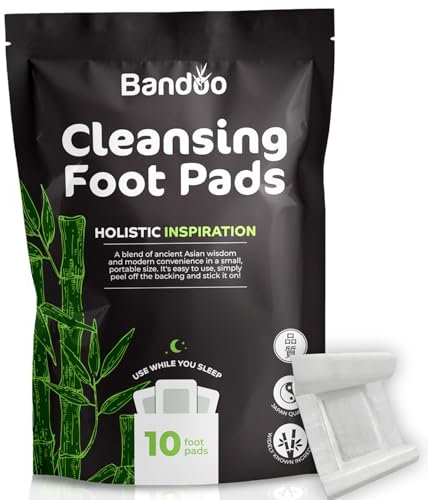 Bandoo Detox Foot Pads | Natural Deep Cleansing Foot Pads | Japanese Foot Patches | Rana Pads | 10 Pads