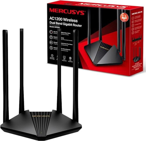 MERCUSYS MR30G AC1200Mbps Dual Band Gigabit WiFi Router, Speed up to 1.2Gbps, Gaming Router with Full Gigabit Ports for Xbox, PS4, PCs, IPTV and IPv6 Supported, Stream HD Videos, Easy Setup