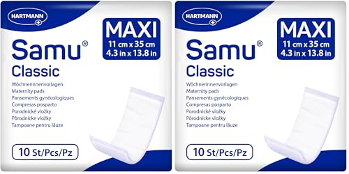 Samu Classic Maxi Wöchnerinnen-Vorlagen Wochenbettbinden Einlagen 1x10 Stück (Packung mit 2)