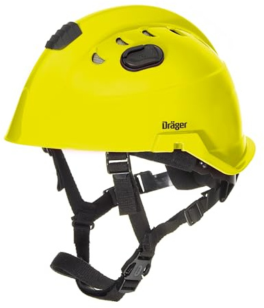 Dräger HPS 3500 Premium Verstellbarer Sicherheitshelm gelb für Baustellen, Bergbau, Feuerwehr und Notfalleinsätze