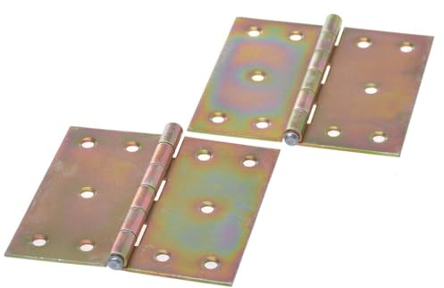 Aqbau® Lådband, 100 x 100 mm, bordsband, möbelgångjärn, möbelband, galvaniserad, dörrband, lådband, skåpgångjärn – möbeltillbehör, stål, gör-det-själv möbelprojekt, gångjärnsinstallation (2 stycken)