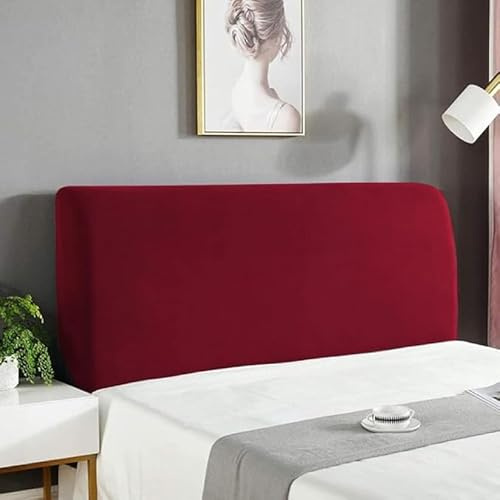INTRECCI Copri Testata Letto Singolo, Copritestiera Letto, Copertura Testiera, Elasticizzata, Morbida, Copri Spalliera, Effetto Liscio, Facile da Installare e Pulire. Modello: Eddie, Bordeaux