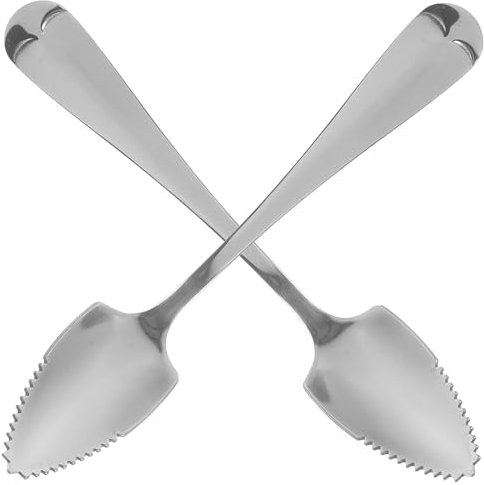 HOMSFOU 2 Stk Kiwi-fruchtlöffel Grapefruit- Grapefruitmesser Gezackter Zitrusl?ffel Edelstahllöffel Halbgezackte Löffel Wassermelonenl?ffel Kiwilöffel Runder Griff Baby Kuchen Spachtel