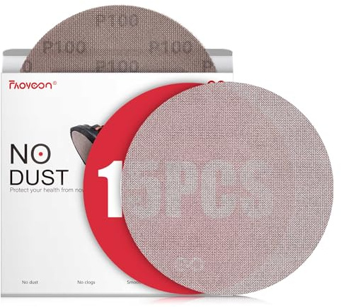 Faoyoon 9 Inch Sanding Disc Drywall Sandpaper, Dust Free Sanding Drywall Sander Pads, 15 Pack 100 Grit