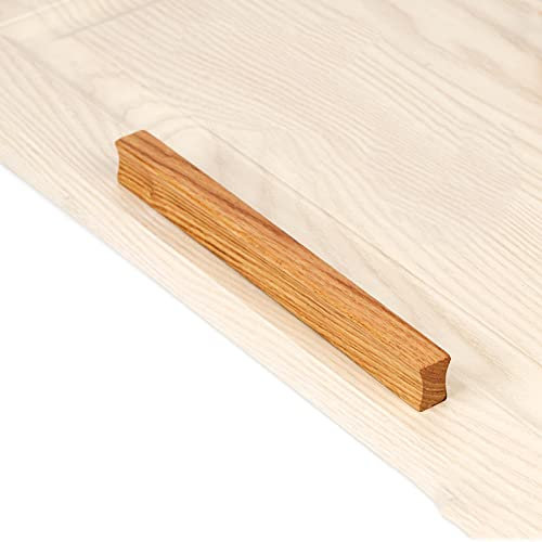 Generisch 1 Stück Ziehgriff, Schrankgriff, Knauf für Schublade, Kleiderschrank, Holz, bogenförmiger Griff, für Möbel, Tür, Kleiderschrank, Schrank, Schubladengriff (Lochabstand 256 mm, Eiche