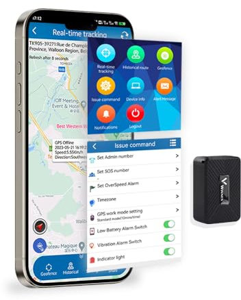 Mini GPS Tracker Kinder Ohne ABO mit Magnet GPS-Tracker für Auto, Kinder, Hund, Katze, Fahrrad, Weltweiter Live-Tracking Location Finder Wasserdicht Ortung Gerät Kostenlose App