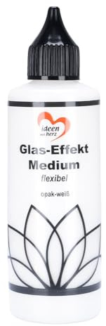 Ideen mit Herz Glas-Effekt-Medium, Wasserbasis, 12-24 Stunden Trocknungszeit, für Glaskunst-Optik (Opak-weiß)