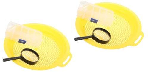 Toddmomy 2sets Mesh Pan for Gold Panning Sorting Sifting Pan Easy to Use and Carry
