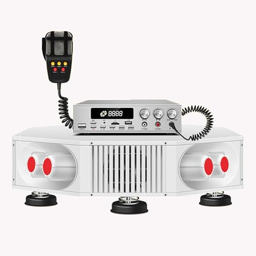 Megafono per auto con Bluetooth, altoparlante ad alta potenza da 1200 W per pubblicità esterna, supporta la registrazione/riproduzione di schede USB/TF, copertura del suono a 360°