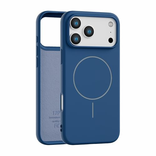 teroxa Compatible with iPhone 17 Pro Max Case Fit for Wireless Charging Soft TPU Back Shockproof Cover Slim Fit Protection Case Matte Skin Feel (Blue)