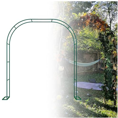 Arche de mariage en métal vert avec base – Treillis extérieur et intérieur de 3 m pour plantes grimpantes – Résistant aux intempéries – Assemblage facile – Reconfigurable – Parfait pour les cérémonies