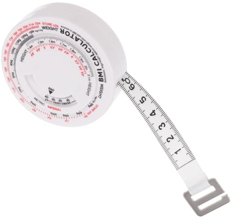 Homoyoyo Cinta Métrica Corporal Redonda 1,5 m Para Medir Grasa Corporal y Cintura, Instrumento Plástico Flexible, Calculadora De Imc Portátil Para Fitness y Control De Salud