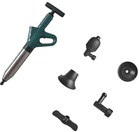 XAGMODSHN Pulitore di scarico WC in acciaio inox ad alta pressione 120PSI 8 KPa con 3 ugelli per lavello vasca da bagno tubo zoccoli lavandino stantuffo
