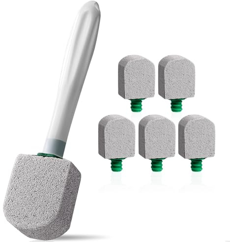 Acsatont Detergente Pietra Pomice per WC, 6 Pezzi Pietra Pomice con 1 Manico, Blocco Detergente, Detergente per WC, Per la Pulizia di Bagno, Lavello Della Cucina