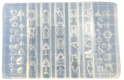 Moule à ongles en silicone réutilisable sur le thème de l'ours - Accessoires décoratifs pour la formation de manucure et les amateurs de beauté - Moule à ongles en silicone réutilisable pour la