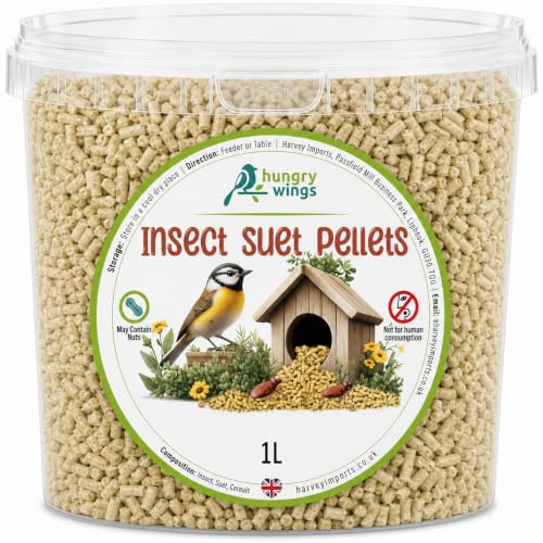 Mangime per uccelli selvatici di alta qualità, vaschetta da 1 l (vaschetta da 1 l, pellet di insacca)