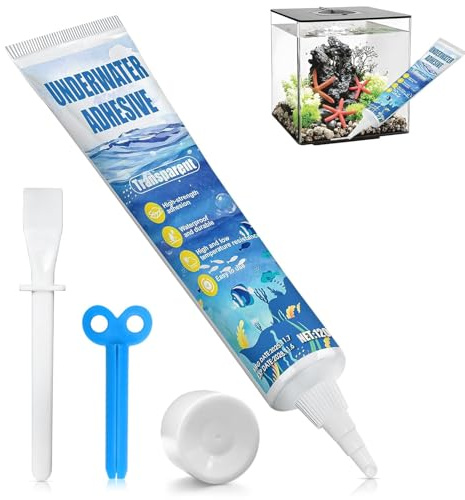 Colle Aquarium, Silicone Aquarium, Silicone Aquarium Transparent, Forte Adhérence, Convient aux Aquariums, Piscines, Étangs et a Toutes les Surfaces Immergées, 120ml