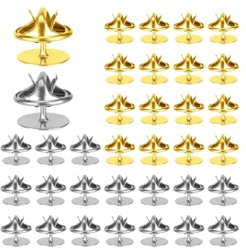 50 Pairs Anstecker Pin, Metall-Verschlussstift Rückseiten, Tie Tack Pin Backs mit Blank Pins Stiftkappe Revers Stecknadelhalter Schmetterlingskupplung Rückseiten für Anstecker Gold und Silber