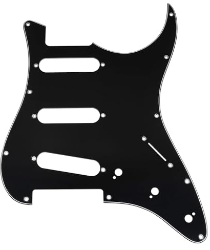 Musiclily Pro 10 Löcher ST Gitarren Schlagbrett Pickguard für Tagima TG-530 Strat SSS E-Gitarre, 3-lagig Schwarz