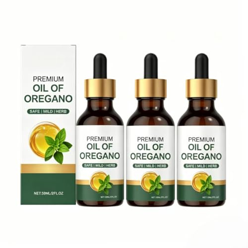 Oreganoolja för vuxna, matsmältnings- och immunstöd, med Carvacrol, 2 Fl Oz,3PCS