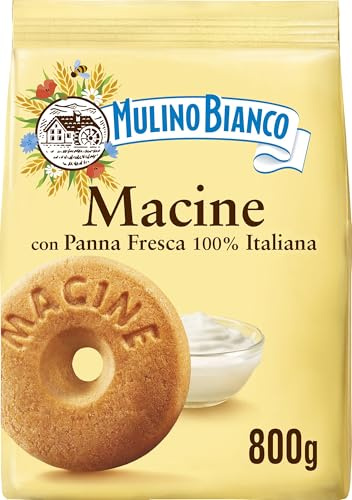 Mulino Bianco Biscotti Frollini Macine con Panna Fresca, 800g | Colazione Ricca di Gusto
