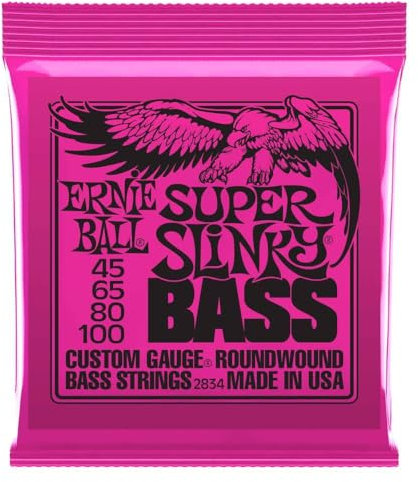 Ernie Ball Super Slinky Nickel Wound E-Bass-Saiten, Stärke 45-100