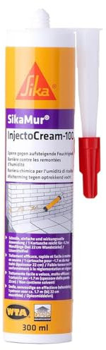 SIKA – Bohrlochinjektion – SikaMur InjectoCream 100 Weiß – ideal zur Bekämpfung von Mauerfeuchte – wasserabweisend – 300 ml