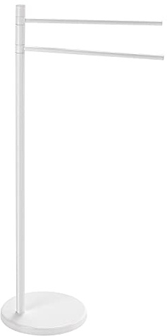 Gedy MAMMOLO Porte-Serviette sur Pied, Aluminium, Blanc, 35 x 21 x 89 cm