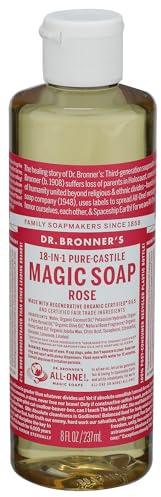 Dr. Bronner's Bio 18-in-1 Hanf Rose Pure Castile Flüssigseife, 237 ml
