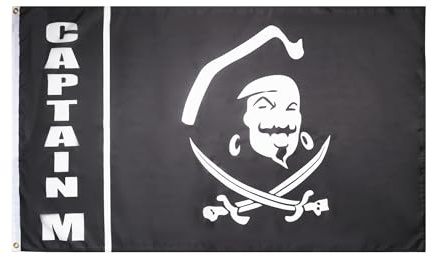 AZ FLAG Drapeau Pirate Capitaine Morgan 150x90 cm Polyester 100D 2 Œillets | Usage intérieur et extérieur Drapeau décoratif corsaire coutures doubles et bords renforcés avec œillets métalliques