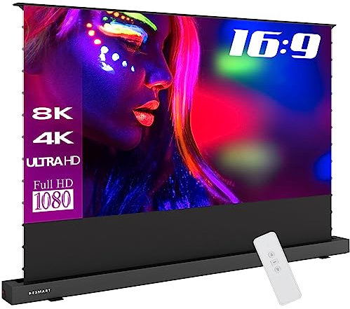 ESMART Expert FSX ALR CBSP Schermo a tensione 264 cm Immagine 244 x 137 cm (110) 16:9 | telecomando senza fili | schermo per proiettore home cinema a pavimento ad alto contrasto motorizzato - nero