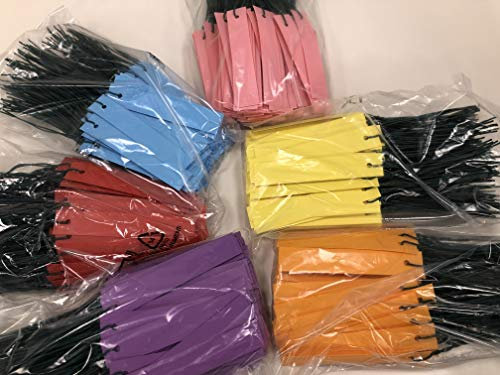 ETICHETTE PER PIANTE IN PVC CON FILO CM10X1.8-100PEZZI VARI COLORI (AZZURRO, ROSA, ARANCIONE, ROSSO, VIOLA, GIALLO)