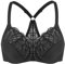 MELENECA Women's Front Fastening Racerback Plus Size Stretch Lace Underwire Unlined Bras Black 40F
