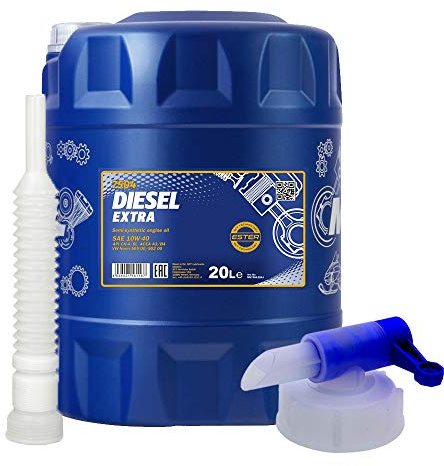MANNOL 20 Liter, Diesel EXTRA 10W-40 MOTORÖL + HAHN + Schlauch