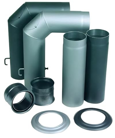Kamino Flam Winkelrohr-Set 150mm schwarz m.Verläng.