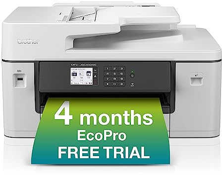 Brother MFC-J6540DWE Inkjet Printer with EcoPro Subscription | Wireless Colour Inkjet Printer | 4in1 (Print/Copy/Scan/Fax) | 4 mth free trial | Automatic ink | UK Plug