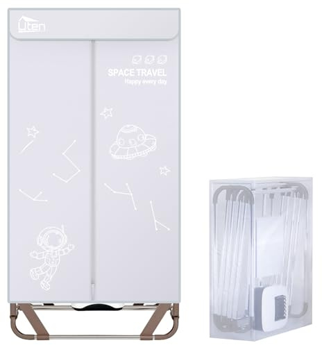 Uten Clothes Dryer Electric Indoor, 2-Tier Heated Clothes Airer, Foldable Dryer Wardrobe Drying Rack with storage Bag, 1500w Quick Dry for All Fabrics, Suitable for Home