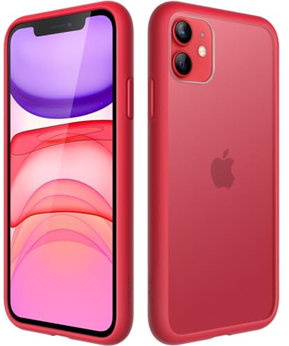 JETech Matte Hülle für iPhone 11, Rot | Robuster Schutz, Matte Rückseite, Anti-Fingerabdruck, Stoßfestes Design