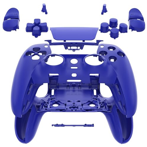 eXtremeRate Full Set Shell with Buttons Touchpad Cover Compatible with ps5 Edge Controller, Blue Custom Replacement Decorative Trim Shell Front Back Plates Compatible with ps5 Edge Controller