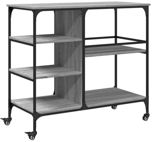 vidaXL Carrello Cucina Grigio Sonoma 100x45x89,5 cm Legno Multistrato