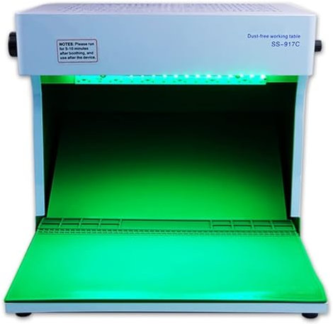 Vertikale Laminar-Flow-Haube, Luftstrom-Reinigungsbank, zwei Lüfter und HEPA-Filter, Windreinigungsraum, staubfreie Laminar-Luftstrom-Werkbank, verstellbares Licht,for die Reparatur von Telefon-LCDs