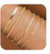 JENCVNL 6PCS Gold Chain Bracelets for Women, Gold Stacking Bracelets Twist Rope Figaro Herringbone Bead Chain Bracelet Adjustable Link Charm Bracelet for Women Girls (Golden Set 2)
