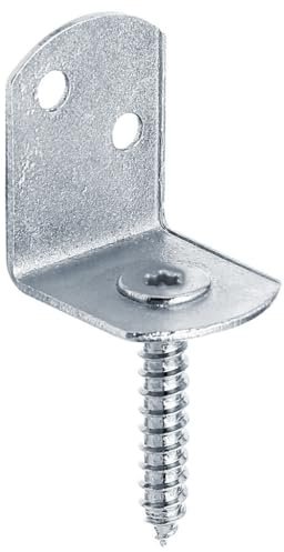 Alberts 843908 Soporte para valla de zarzo en forma de L, en varios diseños, amarillo galvanizado, altura total 83 mm, Juego de 80