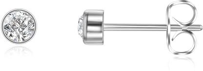 Titan Ohrringe Hypoallergen Damen Herren Mädchen G23 Titan Mini Ohrstecker Kleine Zirkonia Ohrstecker 4mm